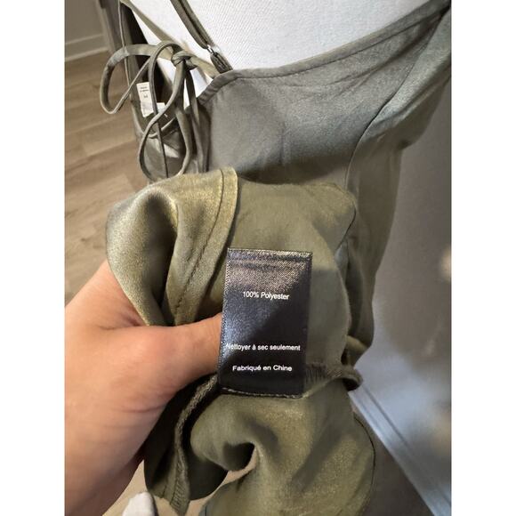 New ASTR the Label Gaia Sage Green Midi Slip Dress Size M Cowl Neck - Picture 6 of 6
